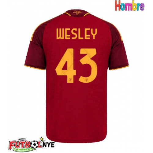 Camiseta AS Roma Wesley Franca #43 Primera Equipación 2026-27 manga corta